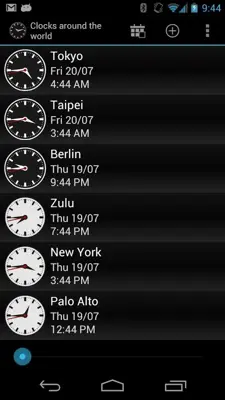 Clocks around the world android App screenshot 1